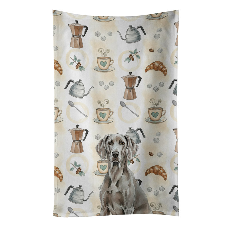 Weimaraner Coffee Bar Kitchen Towel, Weimaraner