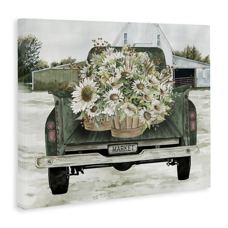 Toile avec paniers de livraison Country Flower, design par Cindy Jacobs, H 36 po x l 48 po