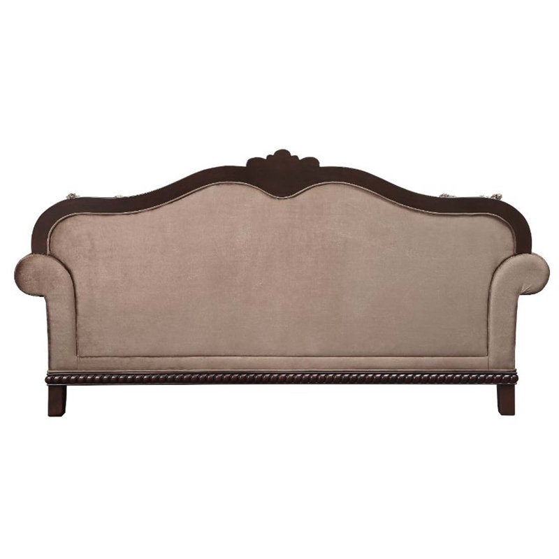 Ira Beige 89.5'' Rolled Arms Tufted Sofa