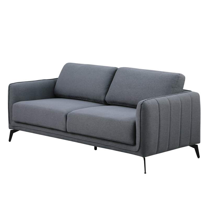 Ballycor 3 Seater Linen Sofa, Dayanara Dark Grey Fabric