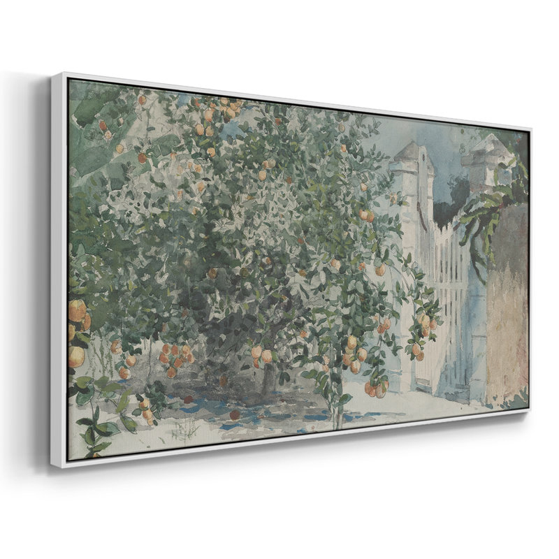 Botanical Series-CDLIV- Toile tendue avec châssis tendue, prête à être accrochée, H 21 po x l 41 po, Blanc