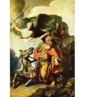 Reproduction d'art, "Le propane Balaam et l'âne" par Rembrandt Van Rijn