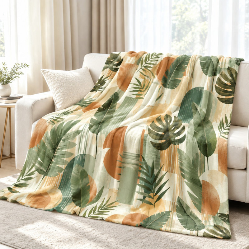Jeté Tropical Leaf, L 50 po x l 40 po