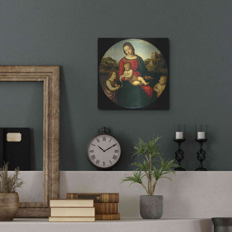 Raphael's Madonna with Child and Saints Metal Wall Art, 12" x 12"