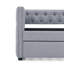Lit de jour avec couchette rembourrée et capitonnée, avec boutons et clous en cuivre sur accoudoirs carrés, taille simple, gris (85 po x 42,5 po x 31,5 po) (ancien SKU W487S00045)-983420530