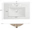 Meuble-lavabo en céramique brun foncé de 30 po, tiroirs à extension, fonction de fermeture en douceur, conception cannelée artisanale pour salle de bain de luxe brun avec lavabo, mécanisme,-346895791