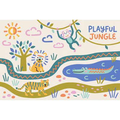 Décoration murale amovible fond blanc Jungle Vibe