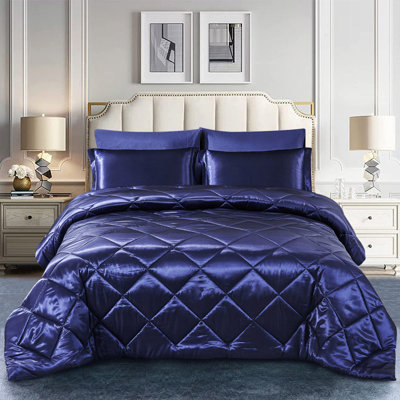 Channel Comforter, Navy, King Comforter + 8 Additional Pieces