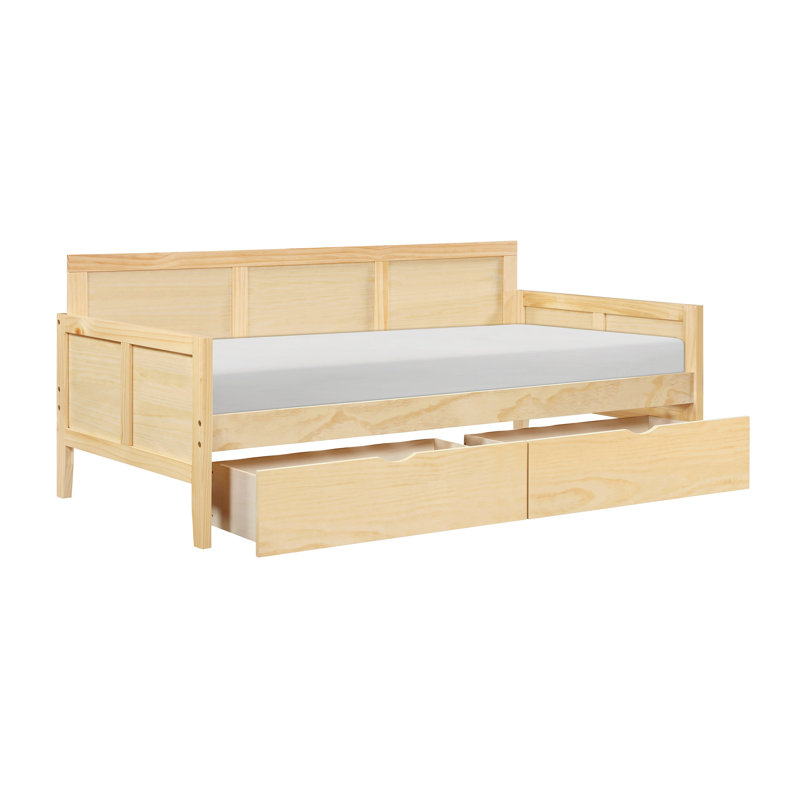 Daybed With Storage Boxes Wooden Home Furniture 1Pc Sofa Bed