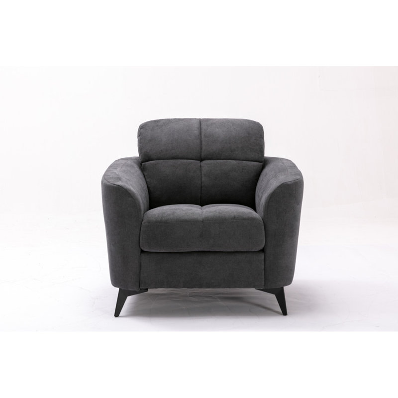Woven Fabric Chair,Accent Chair,Modern Accent Chair,Wide Chair, Gray