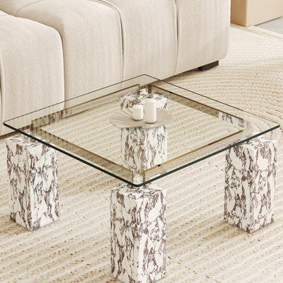 24-inch Square Tempered Glass Table Top
