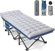 Folding Camping Cot XXL, 79" L x 32" W x 19" H Oversized Sleeping Cot with Mattress and Carry Bag