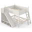 Lit superposé double en bois massif avec glissade, échelles et tablettes de rangement, lit superposé pour enfant, beige-2010004468