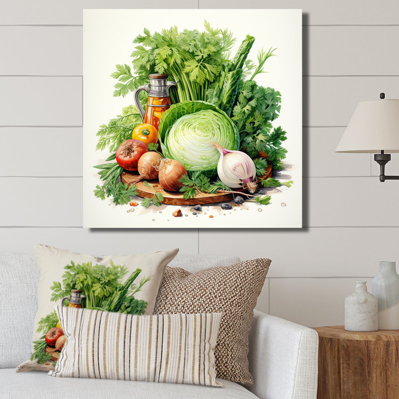 «Kitchen Fennel Herbs Fantasy 4 - Floral Herbs», art mural, Toile tendue, H 30 po x l 30 po x P 1,5 po