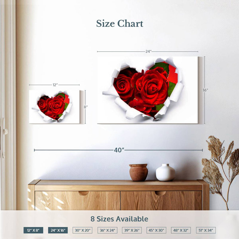 Harnek Heart Shaped Rose Bouquet, 16" H x 24" W