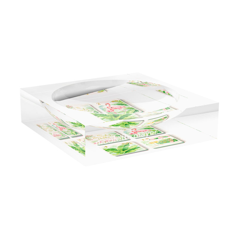 Mahjong Acrylic Decorative Tray, 6"W x 6"D x 2"H