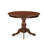 5 Piece Dining Table Set for 4 Includes a Round Kitchen Table with Pedestal and 4 Linen Fabric Dining Room Chairs, 42x42 Inch, Mahogany-80872907-80872909-80872911