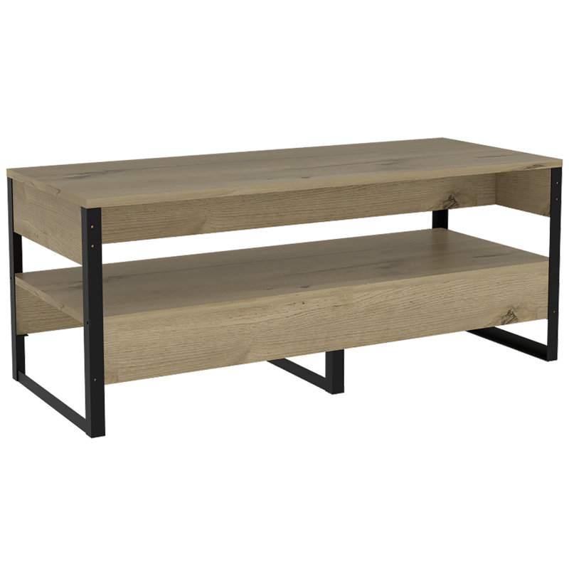 Carrick Frame Coffee Table with Storage and Metal Legs