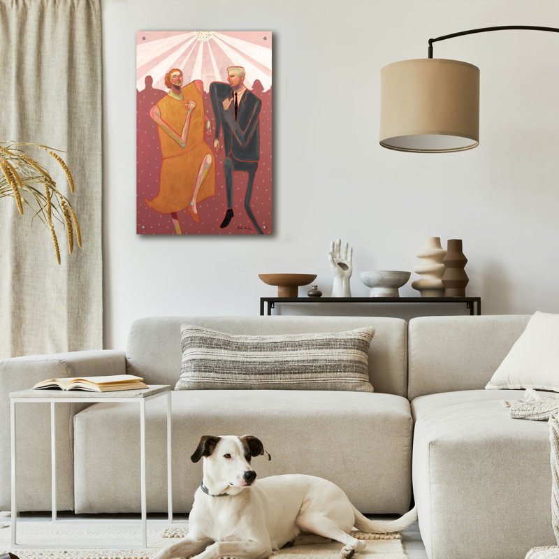  «Get Up And Dance» par Bebe Keith, art mural en verre acrylique, 24 po x 36 po, H 36 po x l 24 po