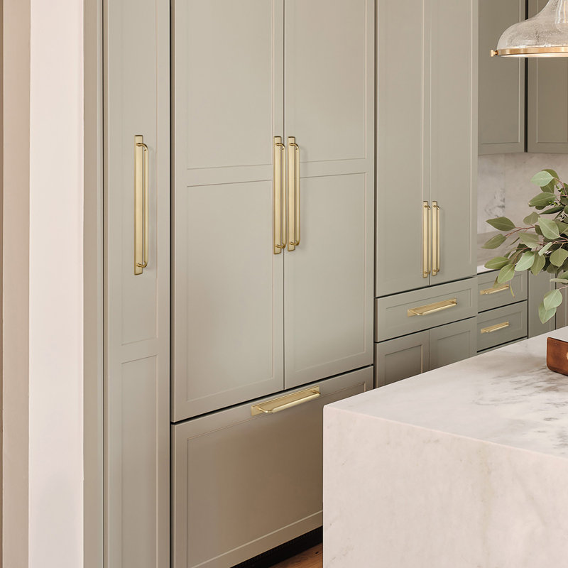 Poignée barre classique avec contre-plaque-G011, 12.6, Champagne Bronze