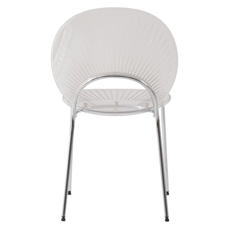 Kayahna 17.52'' H Metal Stacking Side Chair, Clear, 1