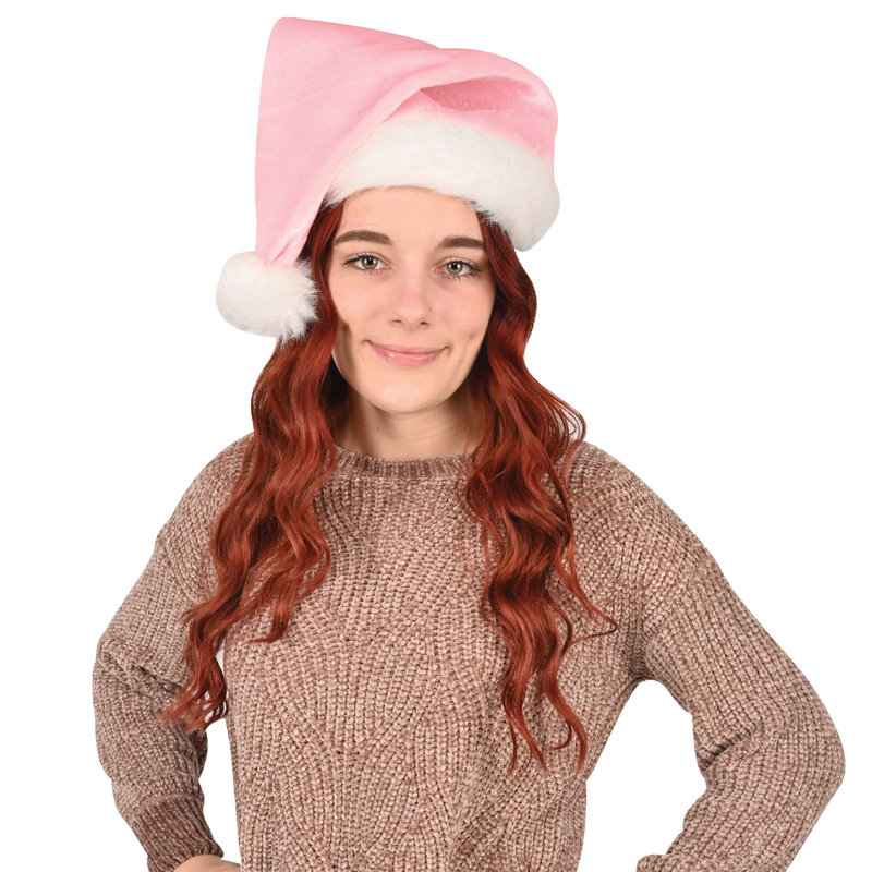 Chapeau de père Noël rose clair