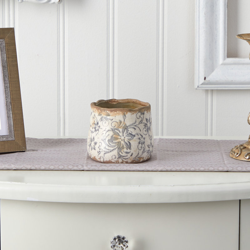 Pot à fleurs en céramique Wulfram, H 3,75 po x l 4,5 po x P 4,5 po