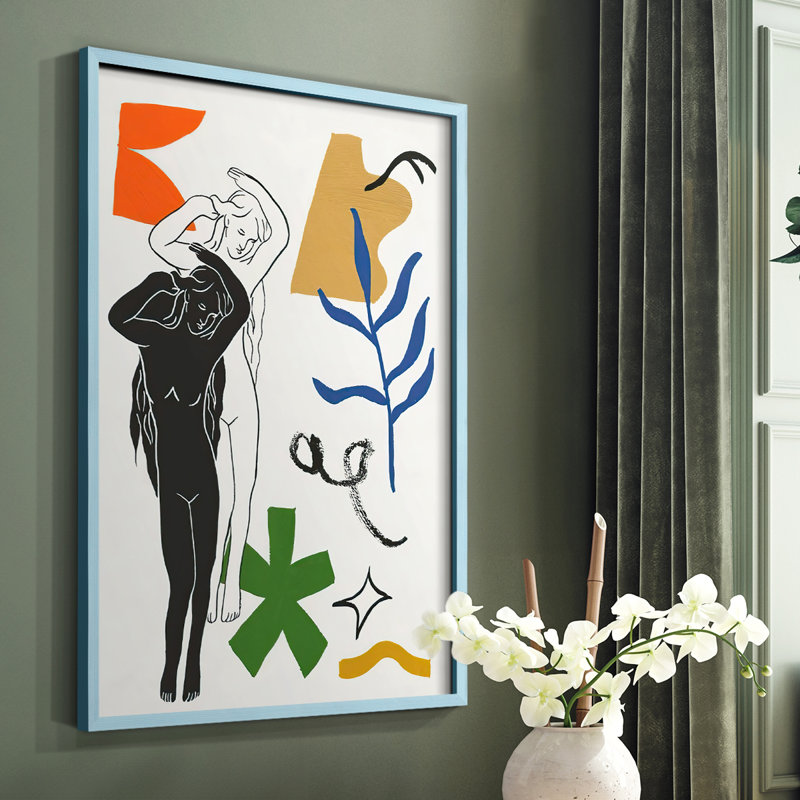 Vénus étoilée I, reproduction encadrée - bois massif, Bleu, H 10 po x l 8 po