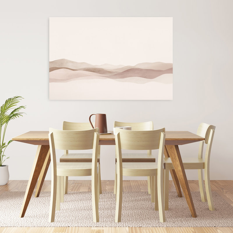 «Serene Desert Layers», impression d'art mural minimaliste paysage moderne, H 32 po x l 48 po