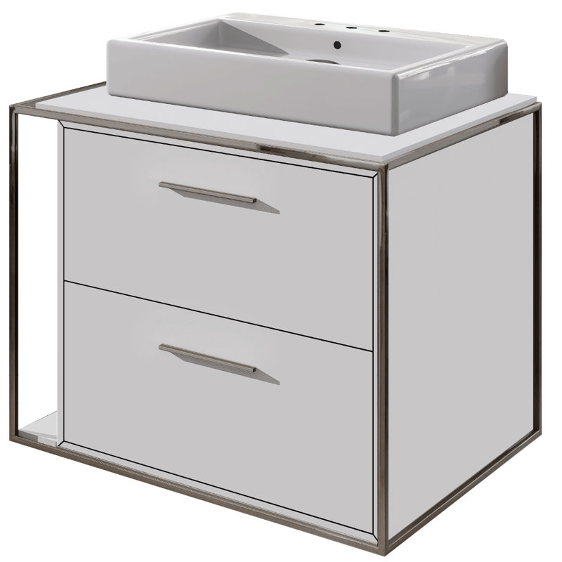 Aquagrande 13.25 in. L Bathroom Sink, 3 Hole - 8" Centers