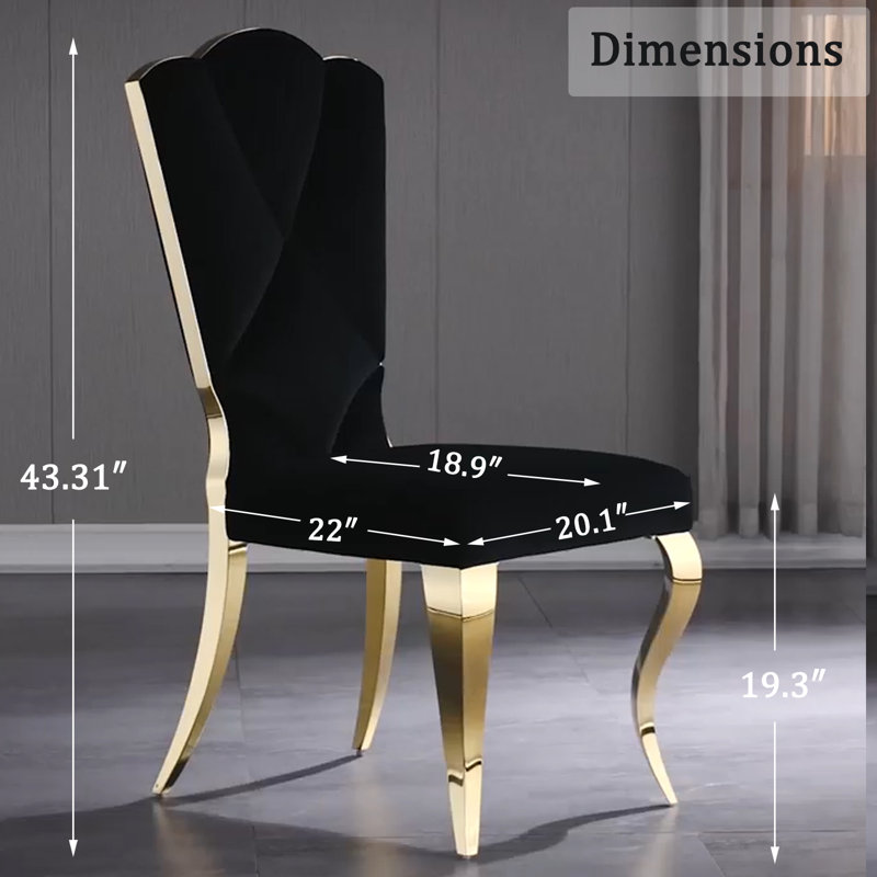 Chaise d'appoint Kemonta, Noir, Or