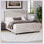Headboard Corduroy Upholstered Bed Frame with Vertical Stripe Wingback and High Footboard-855451673