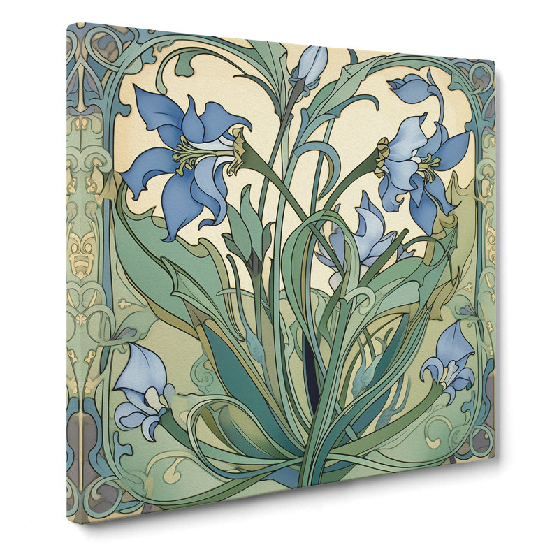 Bluebell Art Nouveau No.1 - No Frame Print, 35cm H x 35cm W x 3cm D