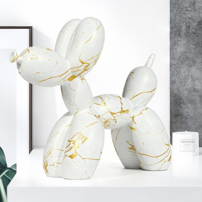 Figurine de chien ensoleillé en résine jaune ensoleillé de 7,95 x 6,54 x 2,76 po