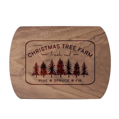 Christmas Tree Farm Walnut Oval Cutting Board