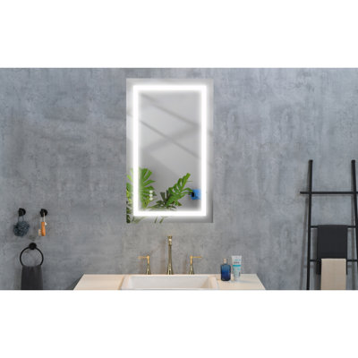 36"X24" Led Vanity Mirror With Fog And Dimmable Feature, 3 Color Modes, For Bathroom Makeup, Skincare, Shaving, Clothes Trying Large Fog, Lights, Options, Clothing Through Application
