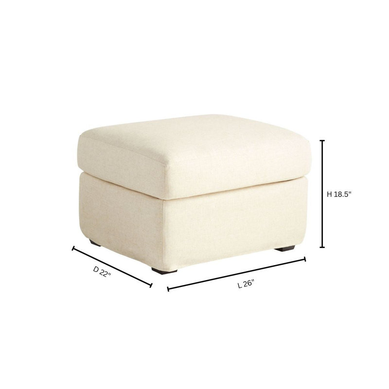 Sovente Upholstered Ottoman, Natural Linen