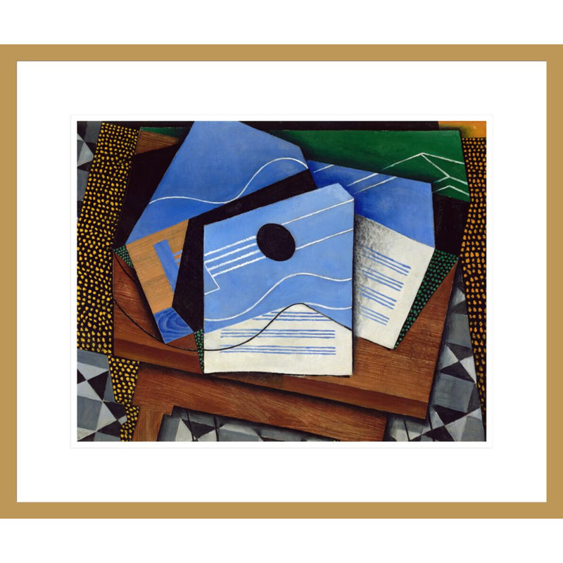 «Guitare sur une table» par Juan Gris - impression giclée sur cadre, H 17,75 po x l 21,08 po