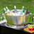Demetro Beverage Tub for Parties Stainless Steel Drink Tub Cooler Ice Bucket for Hosting Parties Drink Bucket with Handles-2000350247
