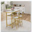 Ensemble de table de bar 3 pièces avec plateau en faux marbre et tabourets pliables-1213762890