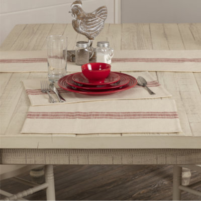 Ensemble de 4 napperons rouges Market Place