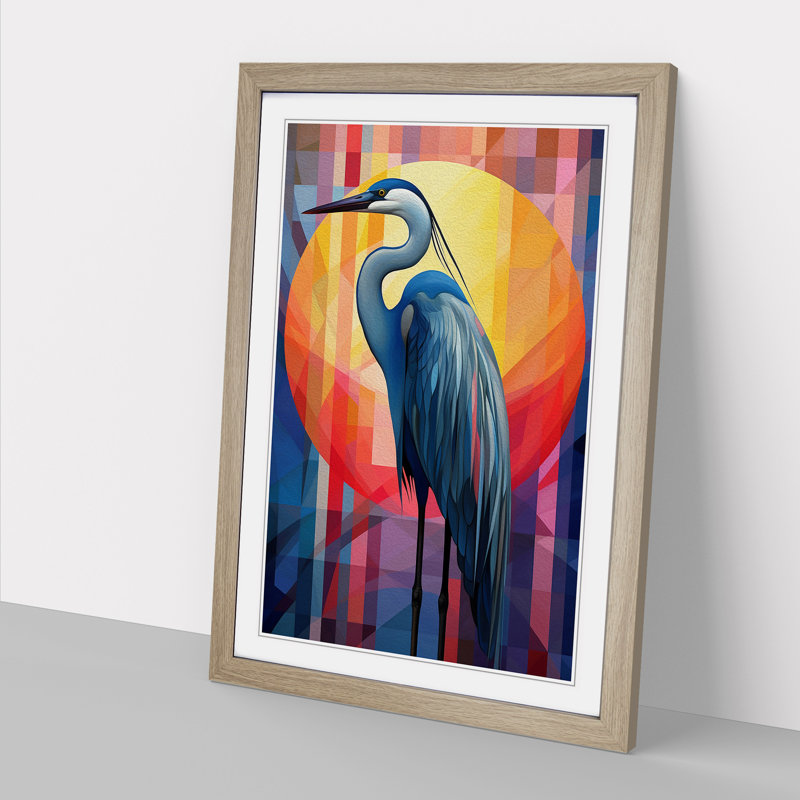 Heron Constructivism Art - Framed Print