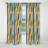 Yellow And Blue Striped Lines Cube Pattern - Stripped Striped Velvet Blackout Curtain - 1 Panels-107546234