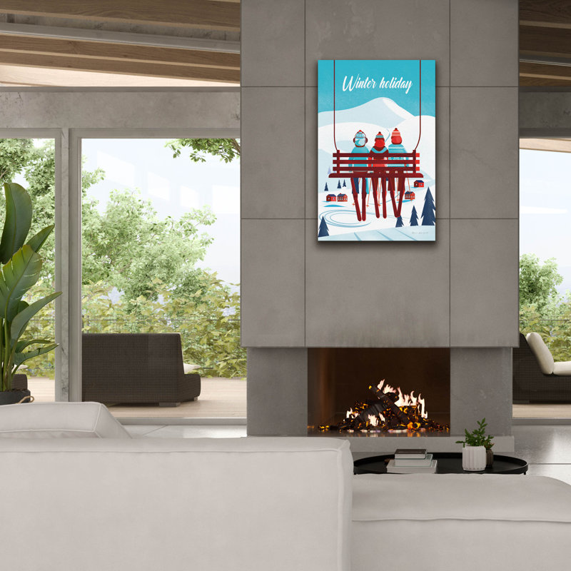  «Winter Holiday» par Omar Escalante, art mural sur toile, 26 po x 40 po