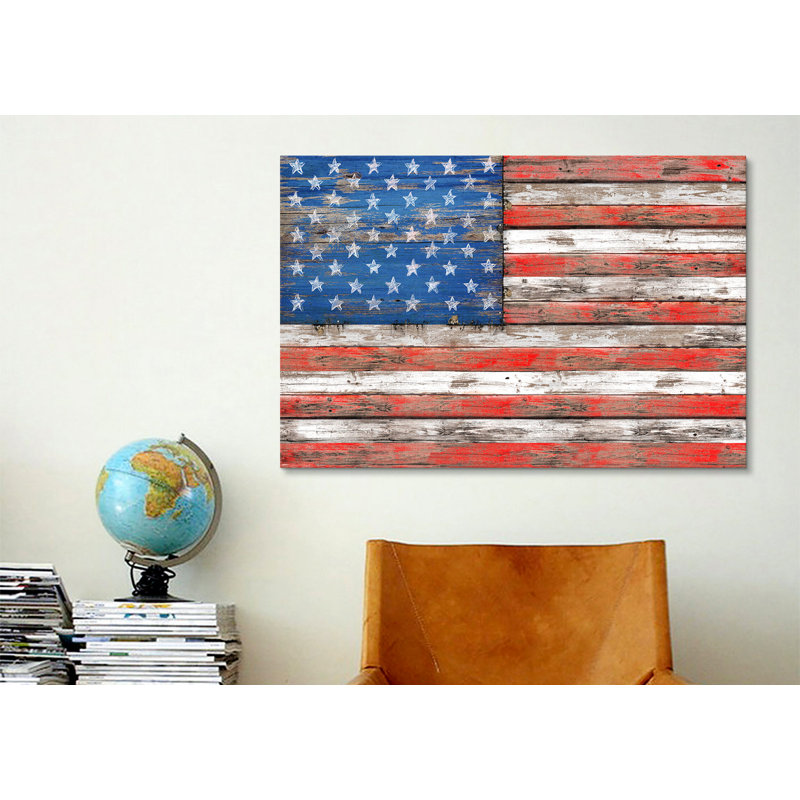 « usa rétro bois » par diego trigall, impression, Toile, H 40 po x l 60 po x P 0,75 po