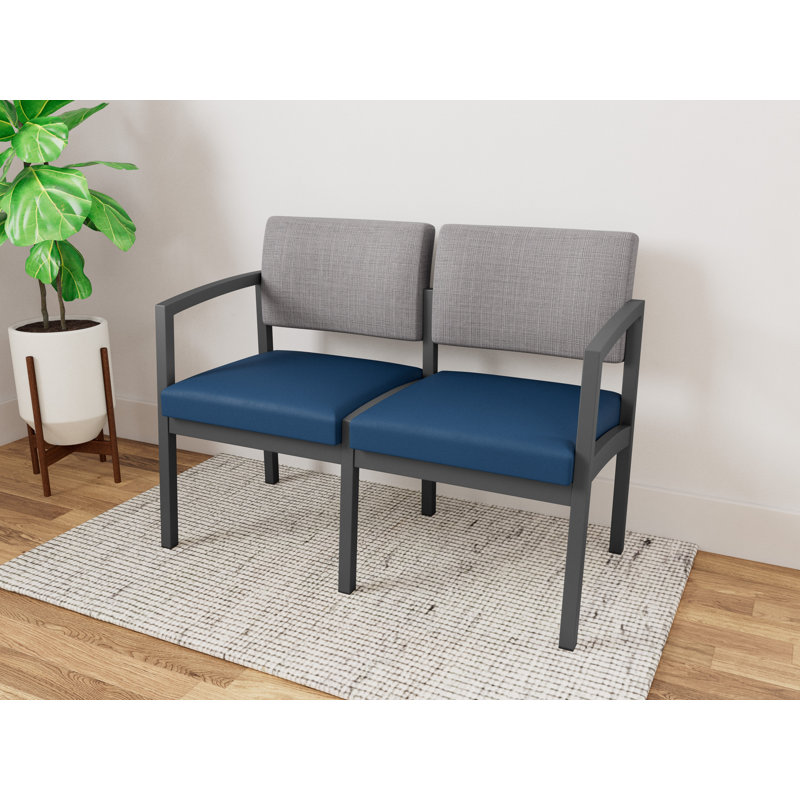 Structure en métal 2 places Lenox, Gris anthracite, Chambray gris / Patriot Plus Blue Ridge