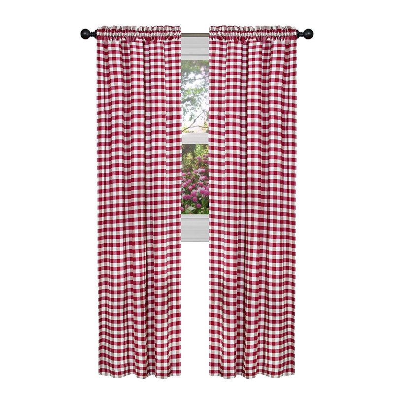 Paire de rideaux semi-transparents avec passe-tringle Ramillies, Burgundy, 42" W x 95" L