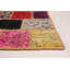 Tapis unique en laine noué à la main rouge / jaune / mauve des années 2010 de 6 pi 7 po x 9 pi 6 po Kamiaya