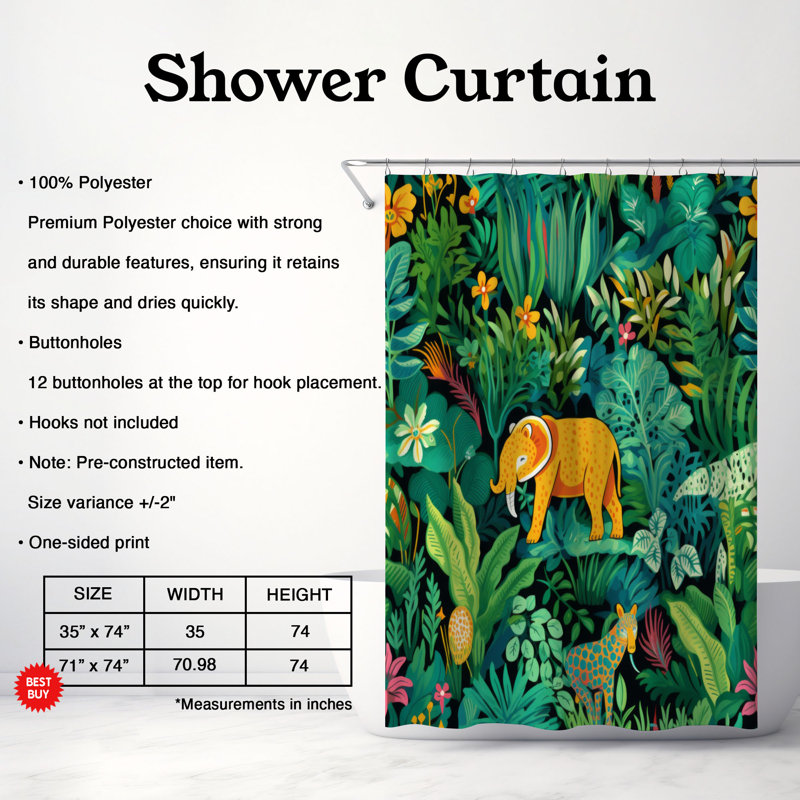 Rideau de douche Explorer's Woods - Premium, H 74 po x l 71 po