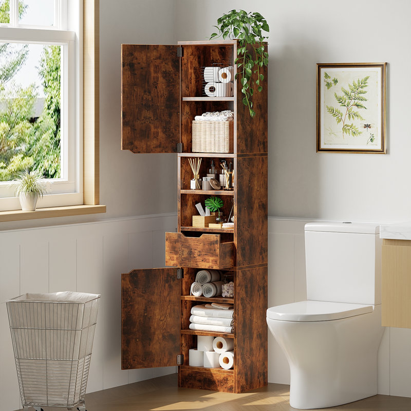 Armoire de rangement multifonctionnelle combinée - Organisateur de rangement multi-couches pour le salon et le bureau, Brun